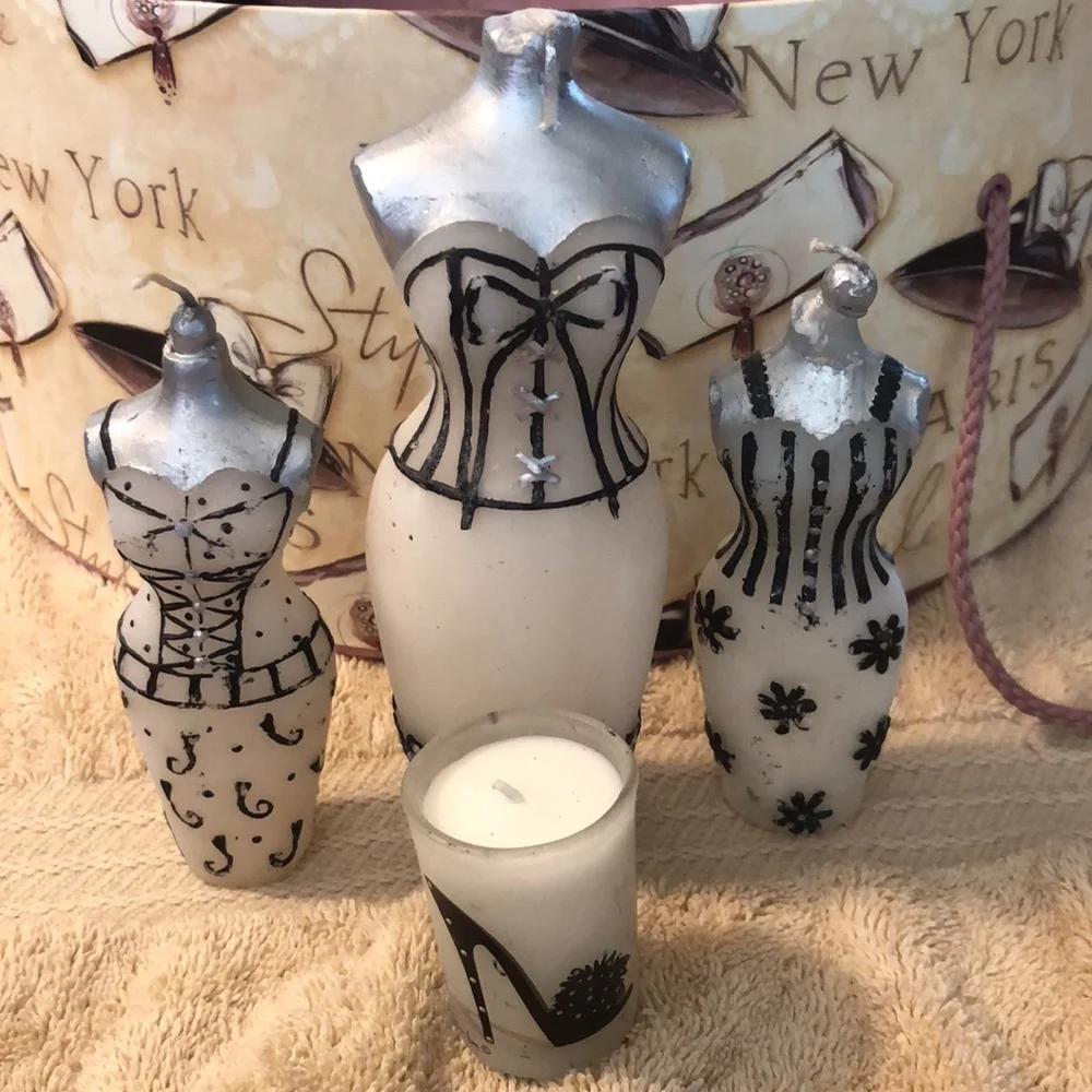 2005 Chad Barrett New York Style Hat Box w/4 Pillar, 3 Forms & 1 Votive Candles